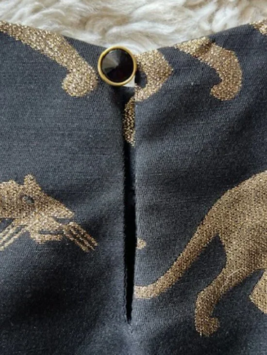 Eyedoll Anthropologie Black & Gold Panther Dress Woman's Size 4 - Picture 7 of 11